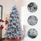 Pre-Lit Full Pine Christmas Tree with Pinecone,7Ft