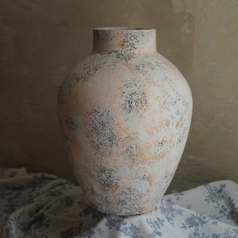 Venus handcrafted tall stoneware vase, 11.8" h