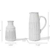 Ribbed terracotta pitcher vase