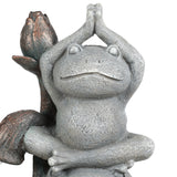 Gray Resin Frog Totem Outdoor Fountain with LED Light