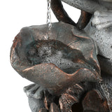 Gray Resin Frog Totem Outdoor Fountain with LED Light