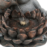 Gray Resin Frog Totem Outdoor Fountain with LED Light