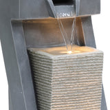 Sculptural Outdoor Fountain with Lights