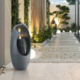 Curve Column Sculpture Outdoor Fountain with Lights