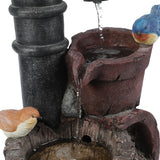 Resin Farmhouse Barrel and Water Pump Outdoor Fountain