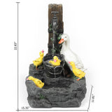 Resin Farmhouse Duck Family Bath Outdoor Fountain