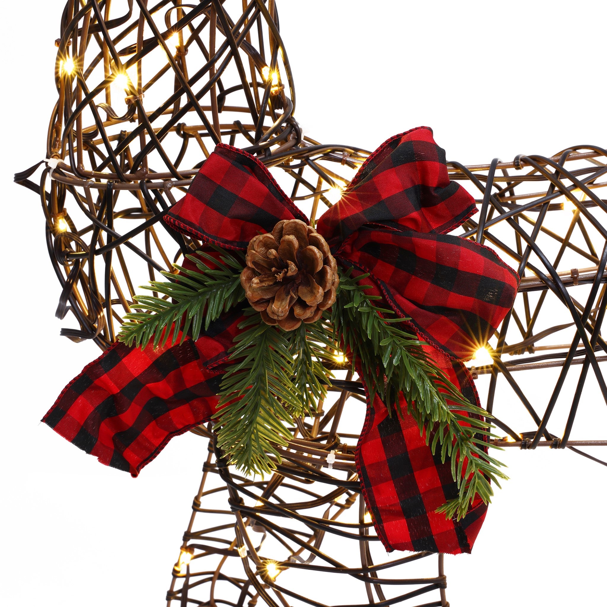 Festive-reindeer-with-Christmas-bow-and-pinecones-decoration