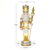 Christmas Soldier Nutcracker in Silver & Gold with Lights, 3 ft