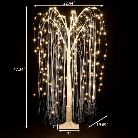 Pre-Lit 47.24" H White Willow LED Lighted Tree Decoration