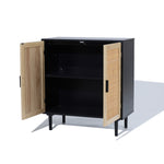 Two-door-Black-and-Brown-wood-Azhar -storage-cabinet 