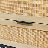 Azhar black 5-drawer rattan chest