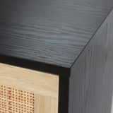 Azhar black 5-drawer rattan chest