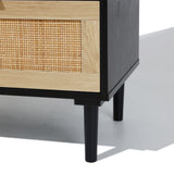 Azhar black 5-drawer rattan chest