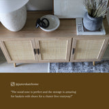 Zahra 3-door rattan sideboard cabinet