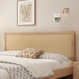 Layla free-standing wood and rattan headboard, king