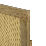 Layla free-standing wood and rattan headboard, king - LuxenHome