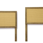 Layla free-standing wood and rattan headboard, king - LuxenHome