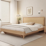 Layla free-standing wood and rattan headboard, queen