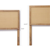 Layla free-standing wood and rattan headboard, queen