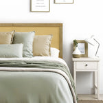 Layla free-standing wood and rattan headboard, queen - LuxenHome