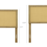 Layla free-standing wood and rattan headboard, queen - LuxenHome