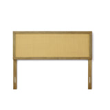 Layla free-standing wood and rattan headboard, queen - LuxenHome