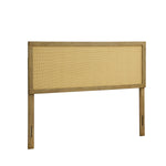 Layla free-standing wood and rattan headboard, queen - LuxenHome