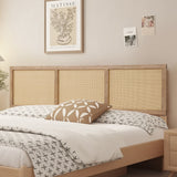 Tariq free-standing boho rattan headboard, queen