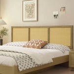 Tariq free-standing boho rattan headboard, queen - LuxenHome