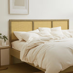 Tariq free-standing boho rattan headboard, queen - LuxenHome