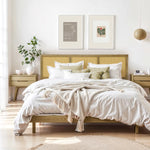Tariq free-standing boho rattan headboard, queen - LuxenHome