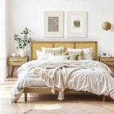 Tariq free-standing boho rattan headboard, queen - LuxenHome