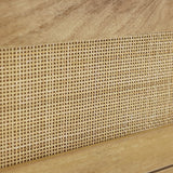 Arne free-standing wood and rattan headboard, queen