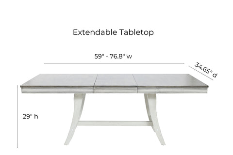 Luxenhome Joann Distressed Extendable Dining Table dimensions