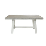 Rectangular white wood dining table