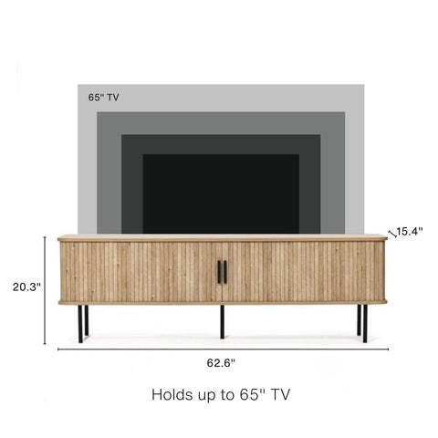 dimensions for luxenhome aria 62.6 inch wide tv stand, fit for tv up to 65 inch
