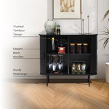 Aria black accent cabinet, Mid-Century Modern Style