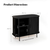 Aria black accent cabinet, Mid-Century Modern Style
