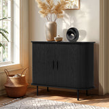 Aria black accent cabinet, Mid-Century Modern Style