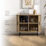 Aria Mid-century Modern Accent Cabinet – 29.5"h 0ak Finish