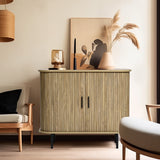 Aria Mid-century Modern Accent Cabinet – 29.5"h 0ak Finish