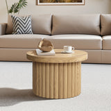 Maddison fluted coffee table, 16.14"h oak color