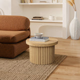 Maddison fluted coffee table, 16.14"h oak color