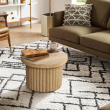 Maddison fluted coffee table, 16.14"h oak color