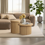 Maddison fluted coffee table, 16.14"h oak color