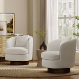 Janice upholstered swivel accent chair