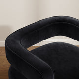 Andrew black velvet swivel accent chair