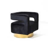 Andrew black velvet swivel accent chair