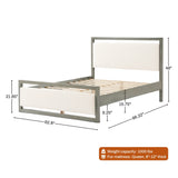 Connor boucle upholstered solid wood platform bed, queen