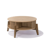 Miko coffee table with solid wood legs and storage